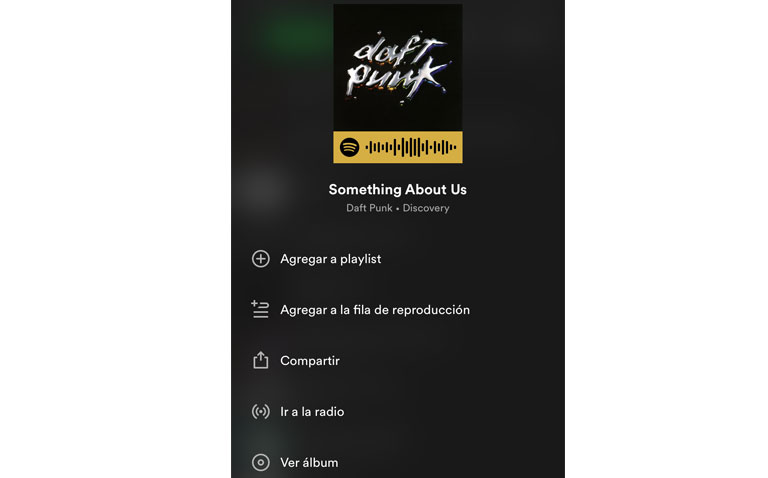 código spotify de una canción 