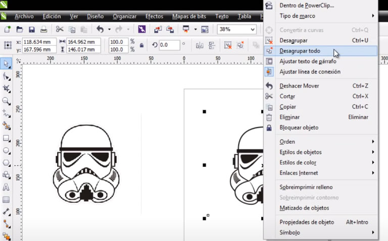 sacar contorno imagen corel