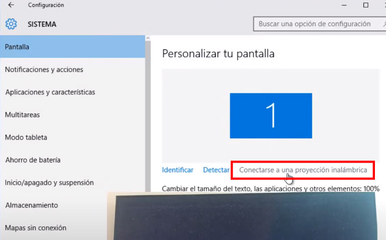 proyectar la pantalla de la laptop